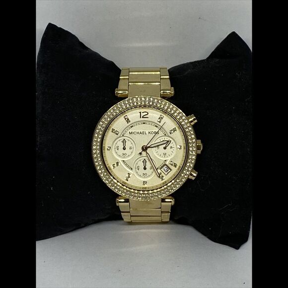 Michael Kors Parker MK5354 Women's Gold Stainless Steel Analog Dial Watch UC637 - Picture 1 of 12